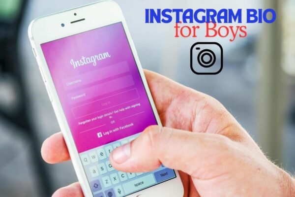 Instagram Bio for Boys login screen on smartphone