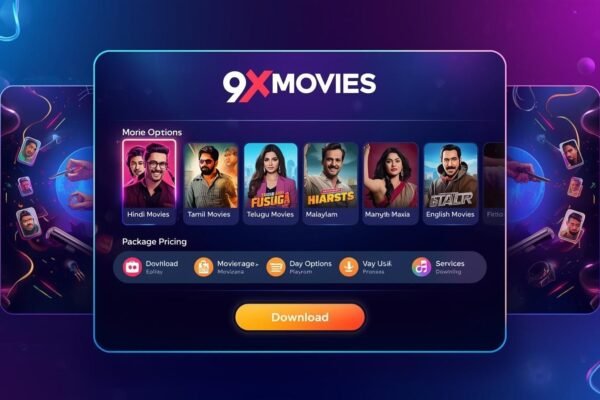 9xmovies movie streaming platform with Hindi, Tamil, Telugu, Malayalam, and English movies