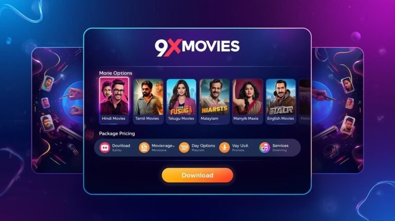 9xmovies movie streaming platform with Hindi, Tamil, Telugu, Malayalam, and English movies